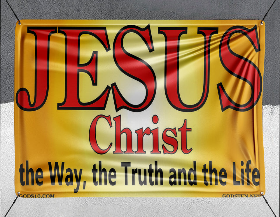 Jesus Christ Sunburst The Way The Truth The Life - Banner