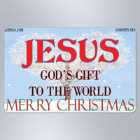 Christmas God's Gift to the World With Snow - Large Magnet