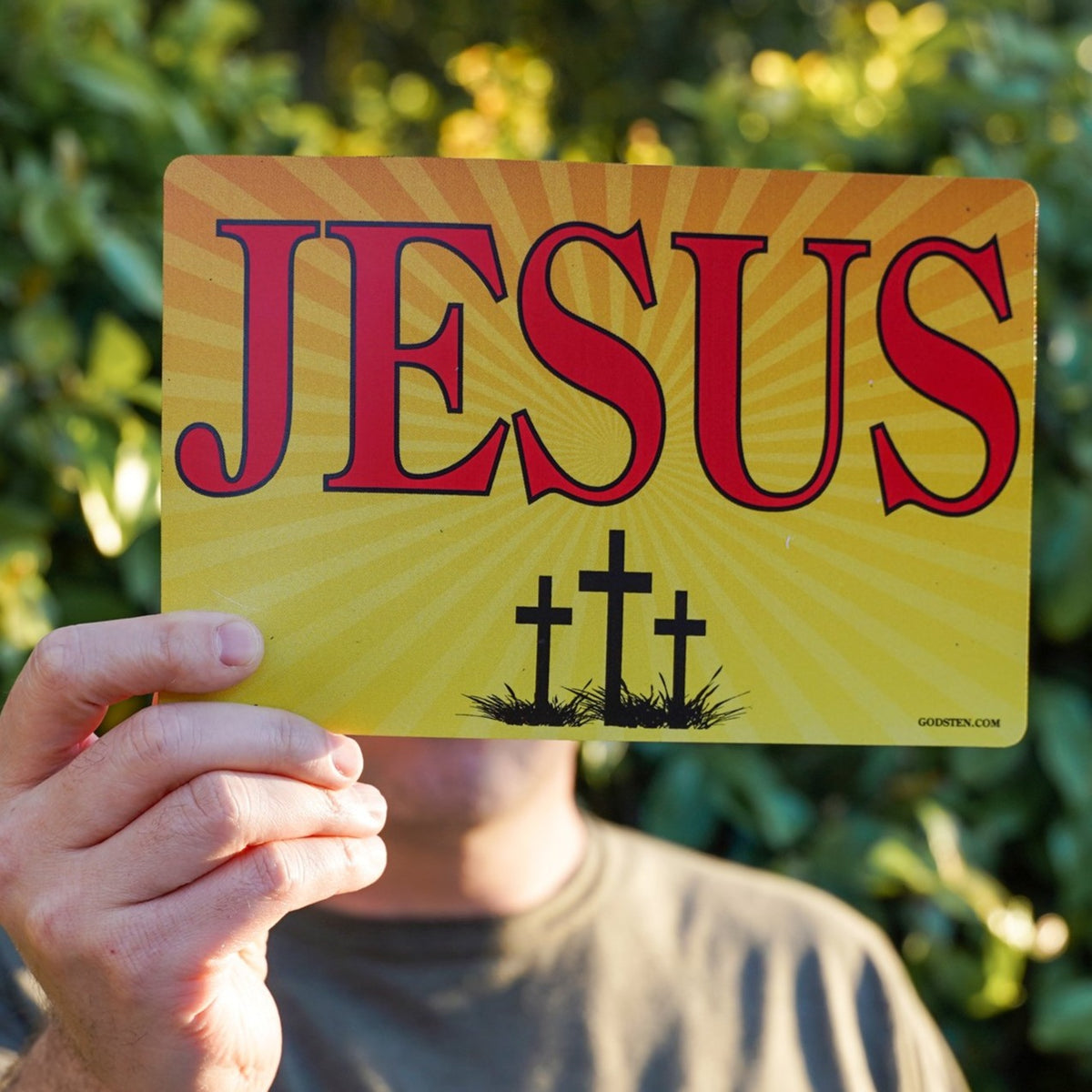 Jesus Sunburst 3 Crosses - Small Magnet – G10, LLC
