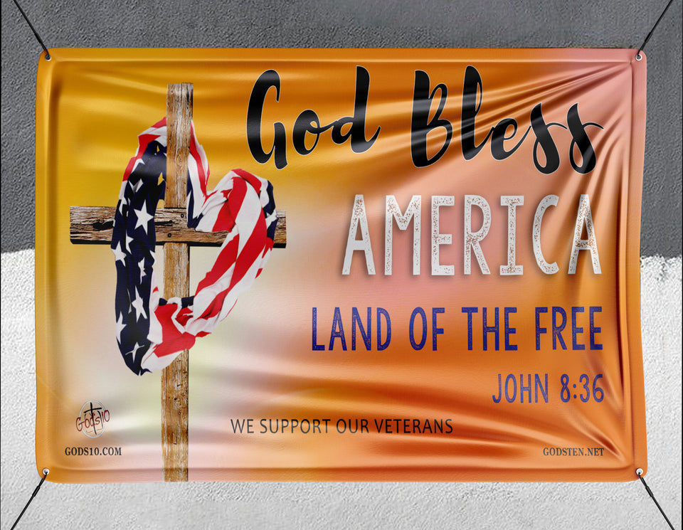 God Bless America Orange - Banner