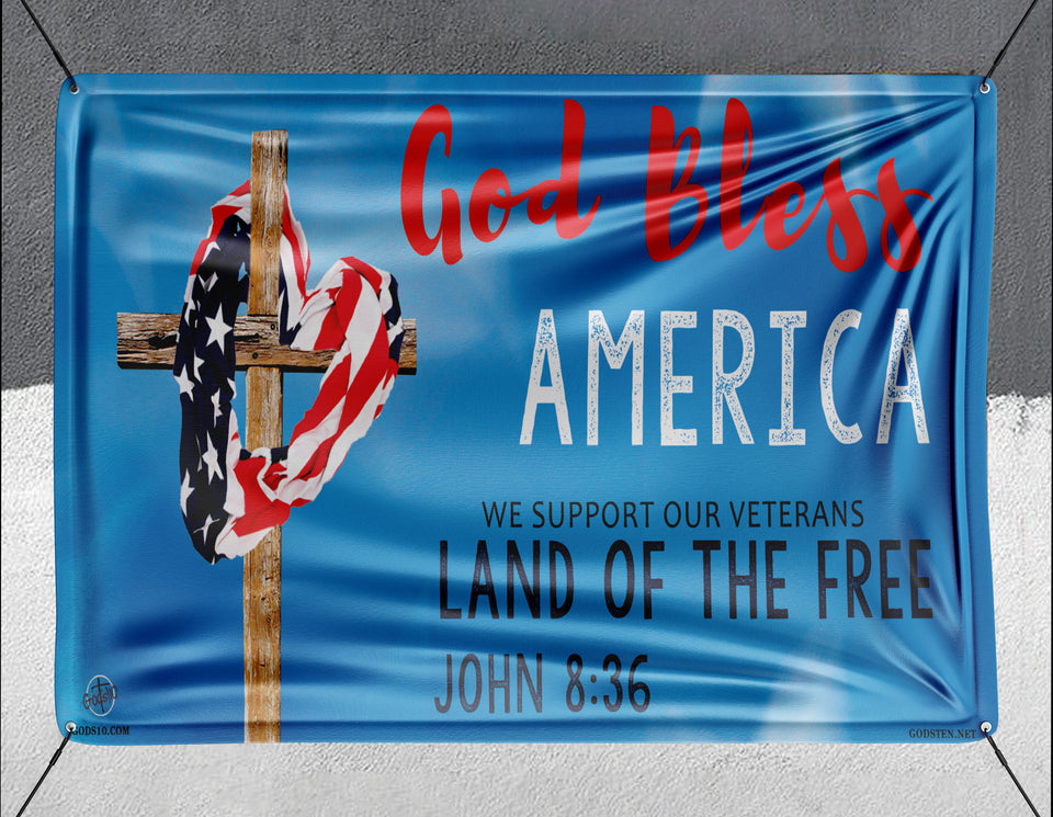 God Bless America Blue - Banner