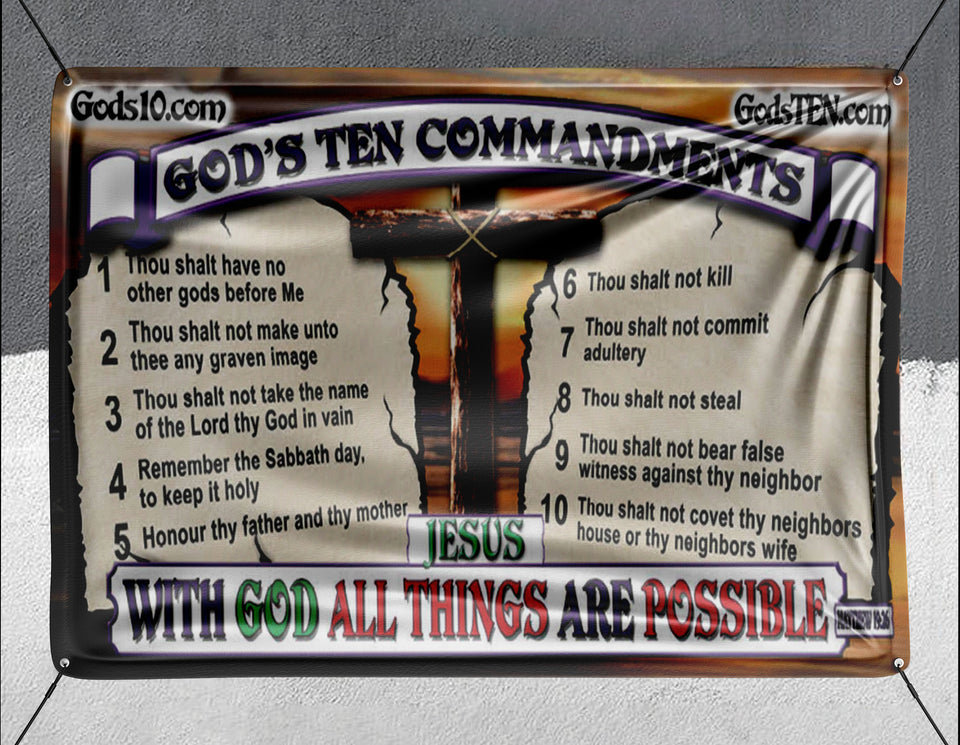10 Commandments Original With God - Banner