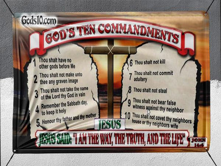 10 Commandments Original Jesus Said I Am The Way - Banner