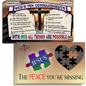 Ten magnet (5+5) bundle of 10 Commandments and Peace You're Missing Small Magnets
