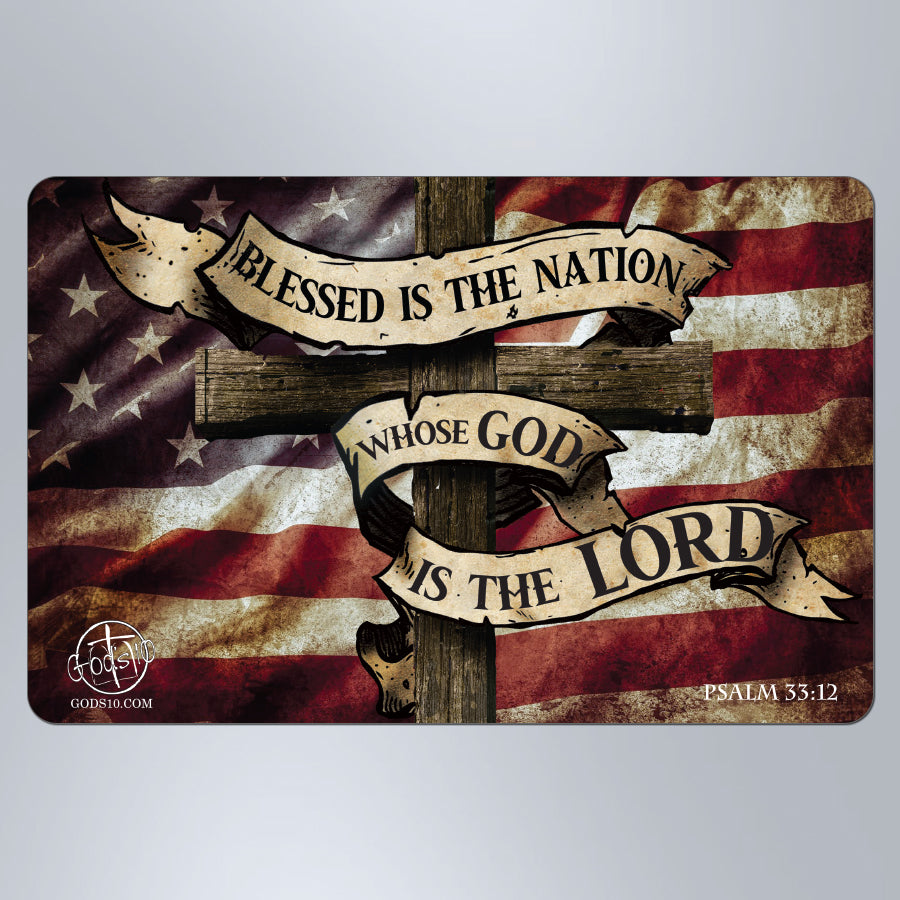 Flag Dark Blessed Is The Nation - Large Magnet