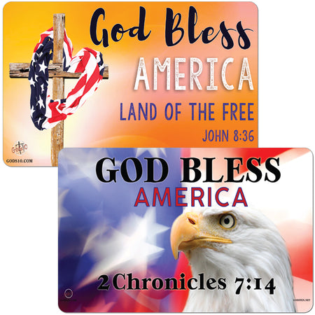 God Bless America Orange & Eagle Small Magnet Bundle