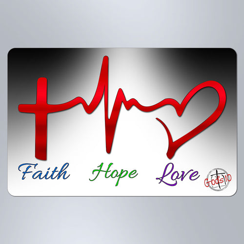 Faith Hope Love Heartbeat  - Large Magnet