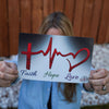 Faith Hope Love Heartbeat - Small Magnet