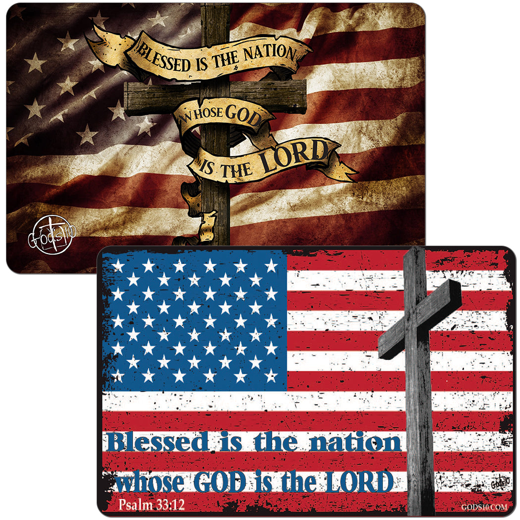 BUY ONE, GET ONE FREE!! Blessed Nation Dark Flag & our Red, White & Blue Flag Small Magnet Bundle