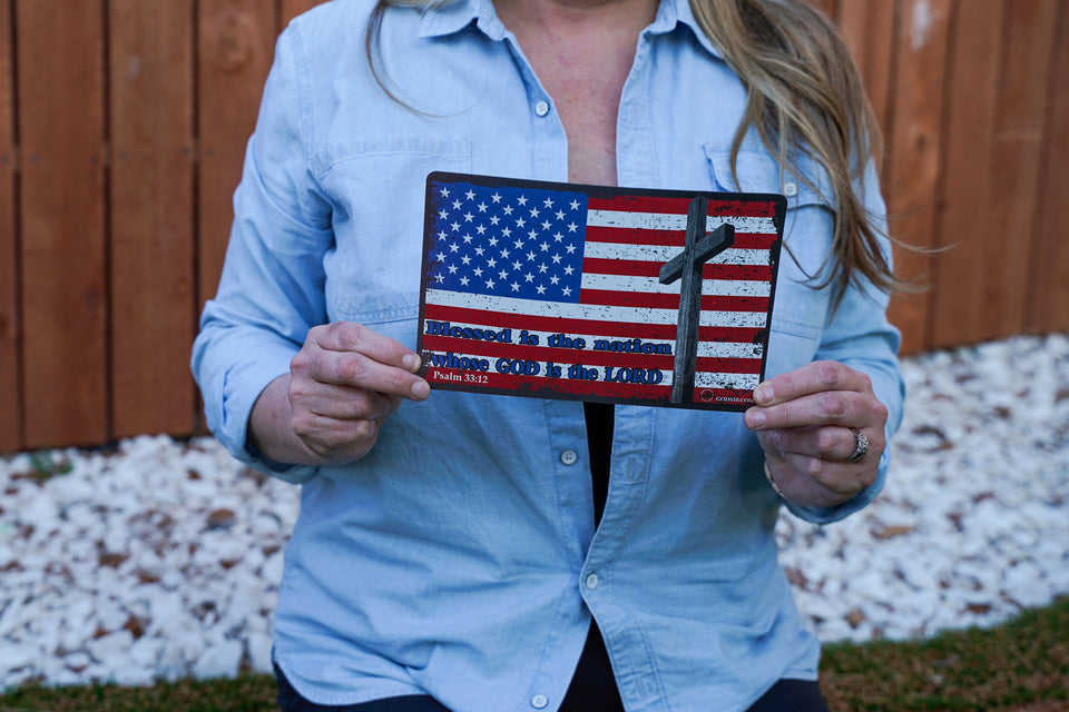 BUY ONE, GET ONE FREE JUST IN TIME FOR MEMORIAL DAY AND JULY 4TH!!  Red, White & Blue Flag & God Bless America Blue Small Magnet Bundle