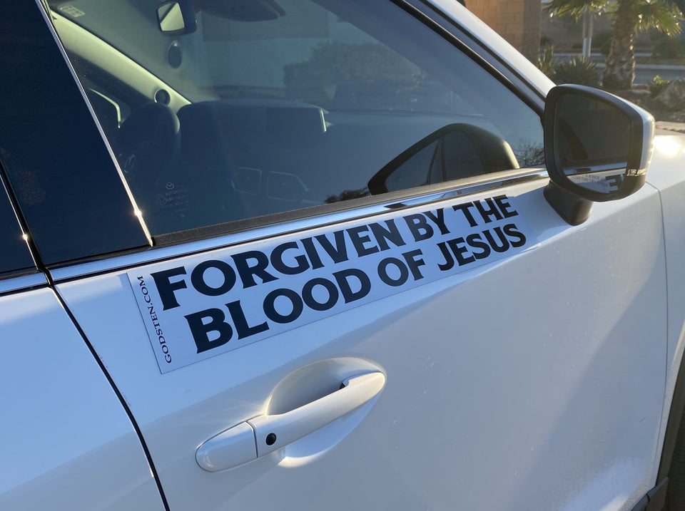 Forgiven By The Blood Of Jesus - Large Strip Magnet