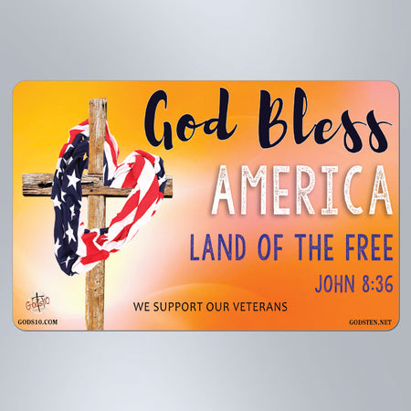 God Bless America Orange - Small Magnet