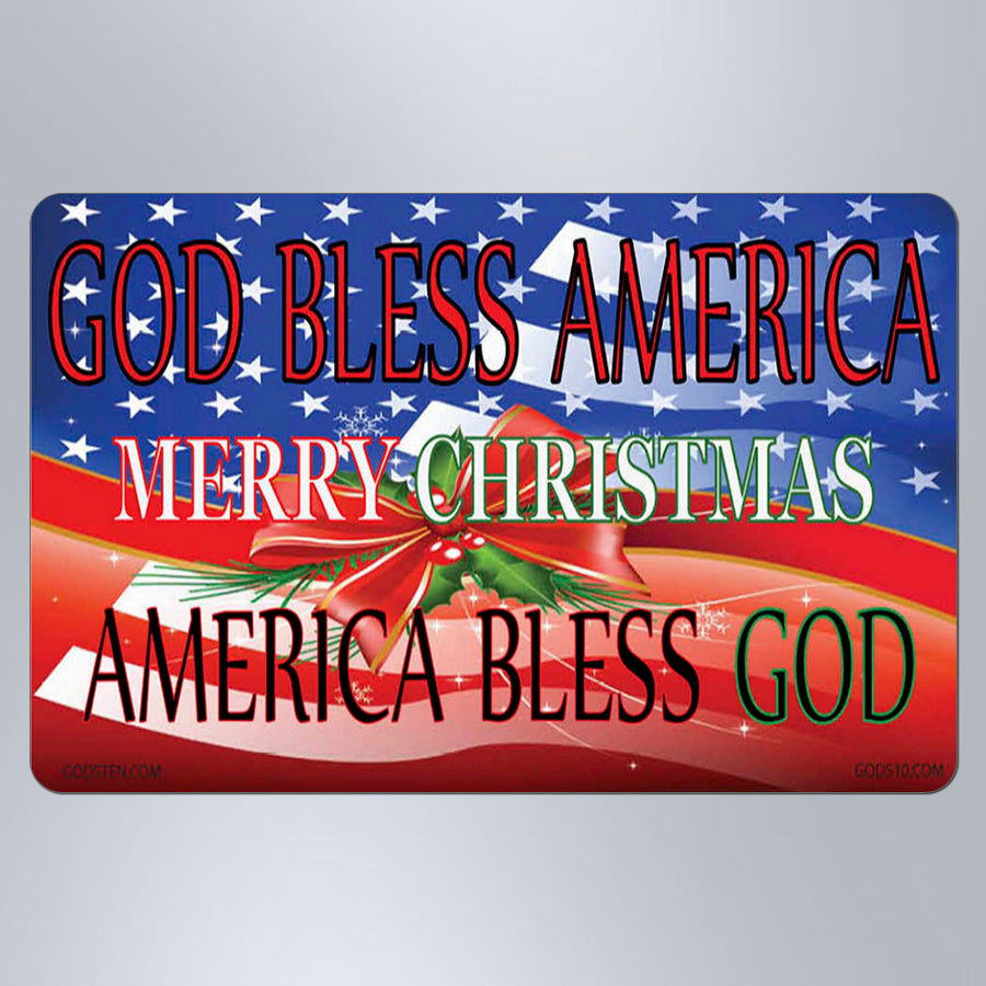 Merry Christmas God Bless America - Large Magnet