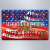 Christmas God Bless America Merry Christmas - Small Magnet