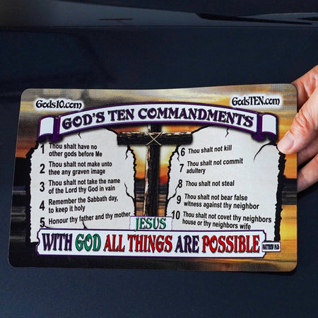 10 Commandments Original With God - Small Magnet