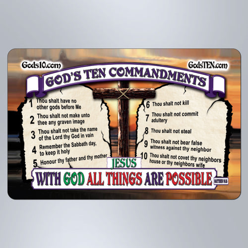 10 Commandments Original With God - Large Magnet