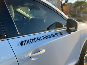 With God All Things Are Possible - Small Strip Magnet