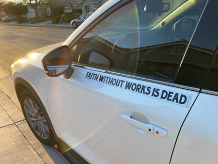 Faith Without Works Is Dead - Small Strip Magnet