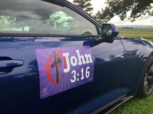 John 3:16 Purple - Large Magnet
