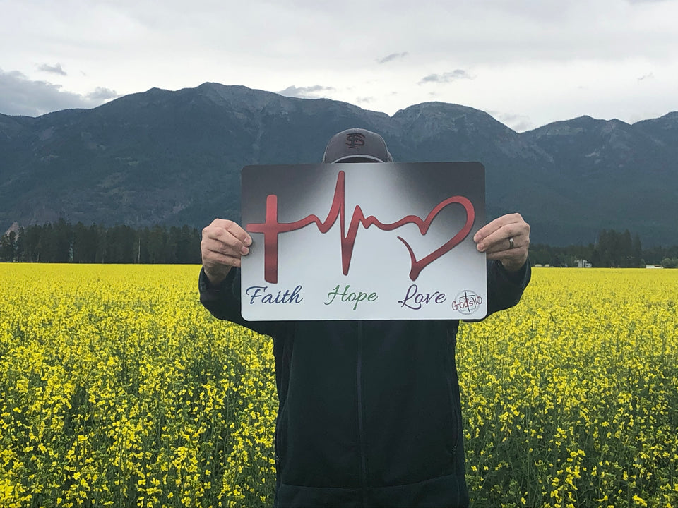 Faith Hope Love Heartbeat  - Large Magnet