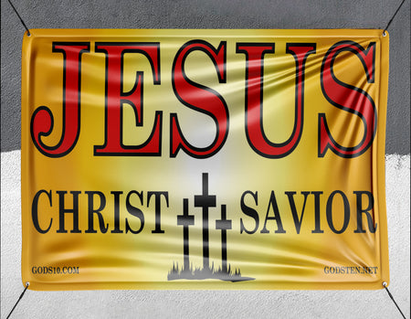 Jesus Christ Savior Sunburst - Banner