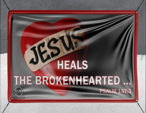 Jesus Heals The Brokenhearted - Banner