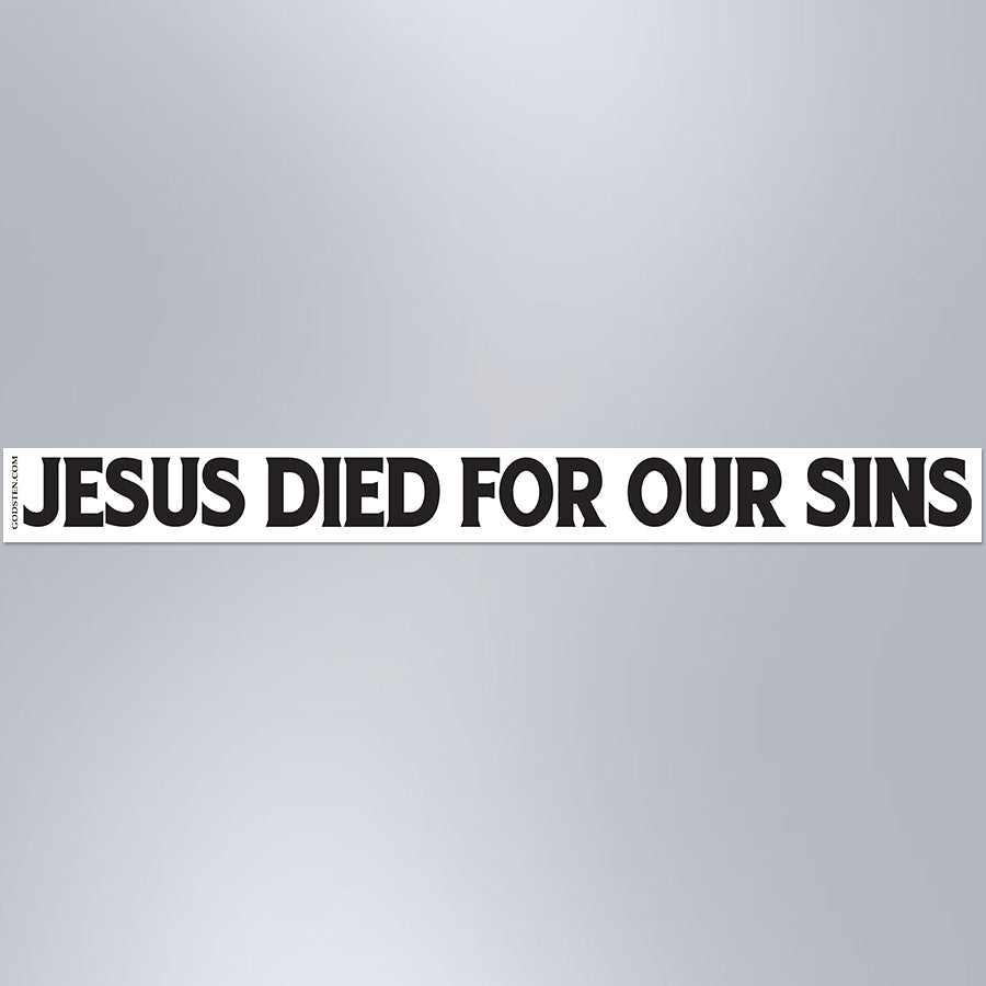 Jesus Died For Our Sins - Small Strip Magnet