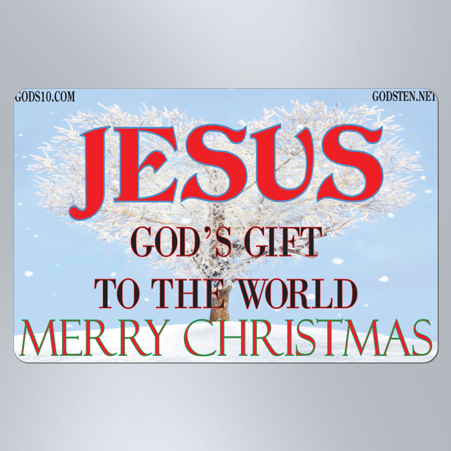 Christmas God's Gift to the World With Snow - Large Magnet