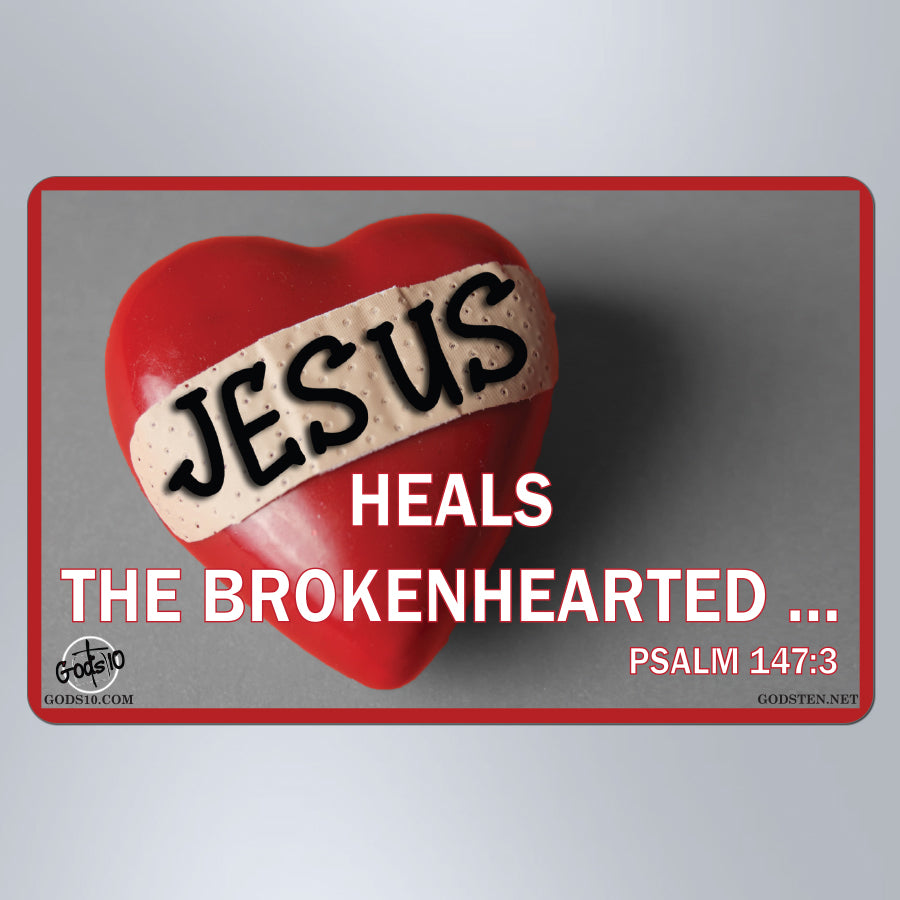 Jesus Heals The Brokenhearted - Small Magnet