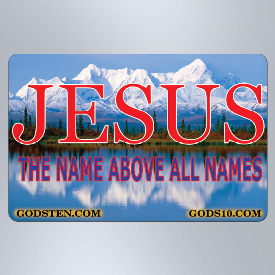 Jesus Name Above All Names Mountains - Large Magnet