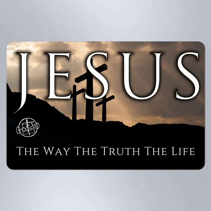 Jesus The Way The Truth The Life 3 Crosses - Small Magnet