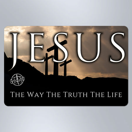 Jesus The Way The Truth The Life 3 Crosses - Small Magnet