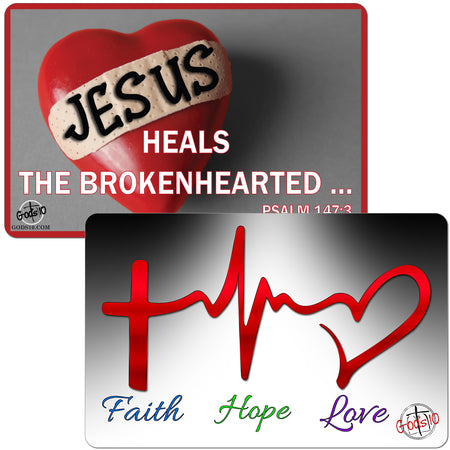 Faith, Hope, Love & Jesus Heals BUNDLE (LIMIT 5 PER PERSON)