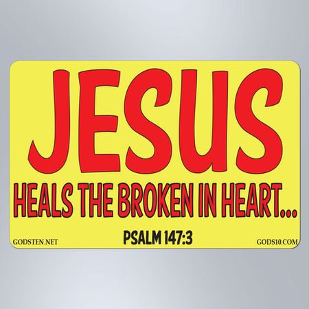 Jesus Heals The Broken Heart Yellow - Small Magnet