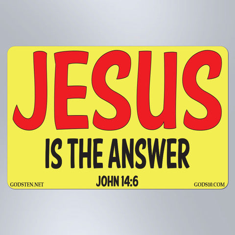 JESUS Is The Answer Yellow - Small Magnet