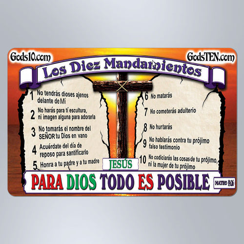 Los Diez Mandamientos Para Dios Todo Es Posible - Small Magnet