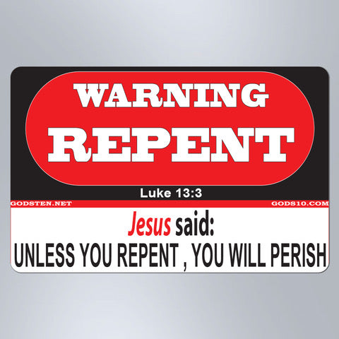 Warning Repent - Small Magnet