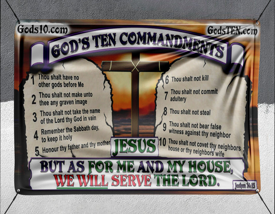 10 Commandments Original As For Me And My House - Banner