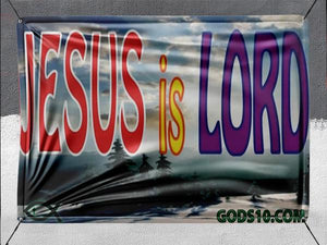 Jesus Is Lord With Clouds - Banner