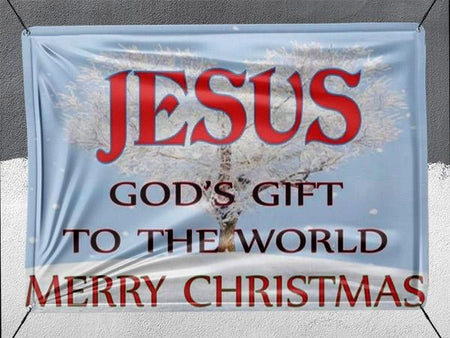 Christmas Jesus God's Gift To The World - Banner